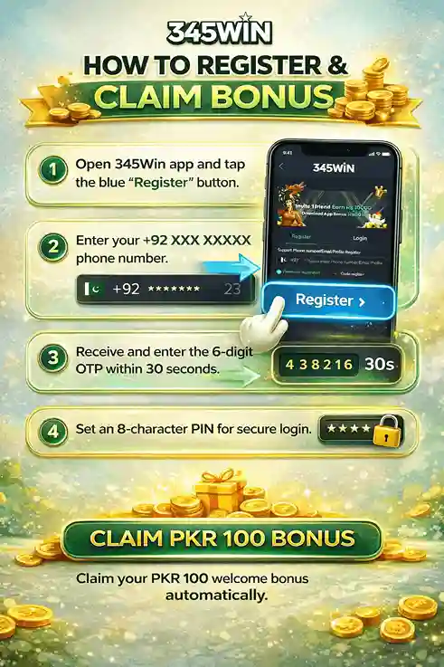 345win apk download in pakistan - Register Step by step - 345winapp.pk